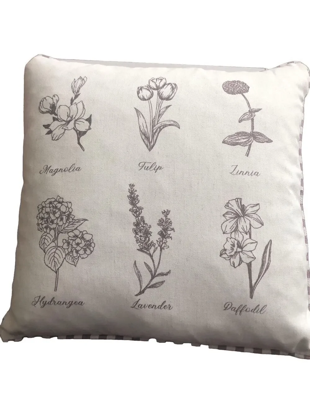 Grandinroad throw pillow. Botanical prints. Polyester linen blend 16”x 16”